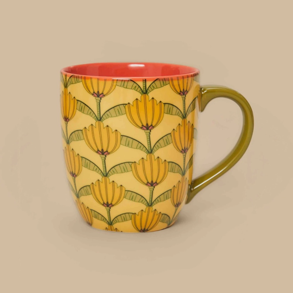 Farm Rio Floral Yellow and Red Ceramic Mug